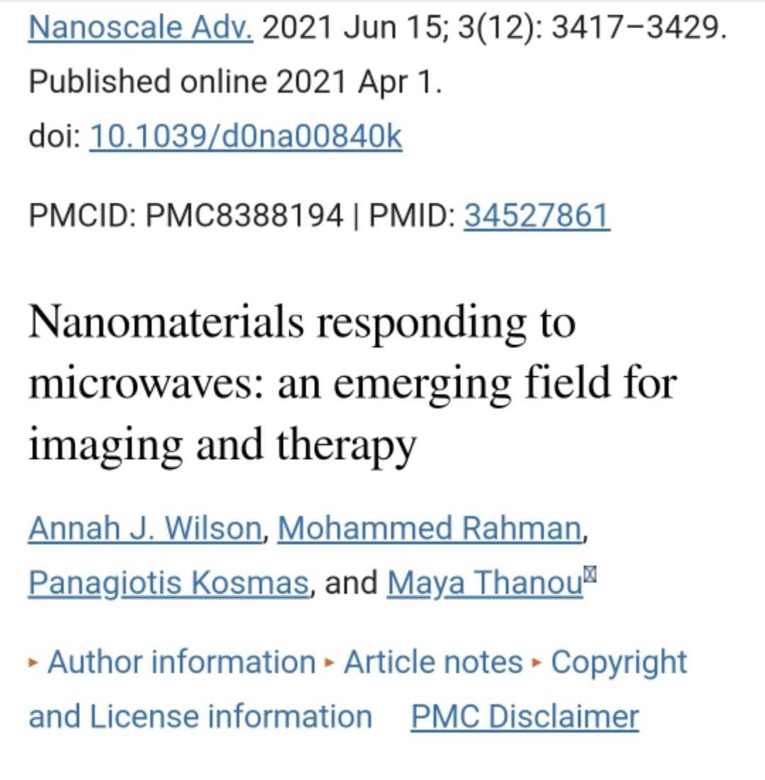 Nanomaterials responding to microwaves: an emerging field for imaging and therapy.