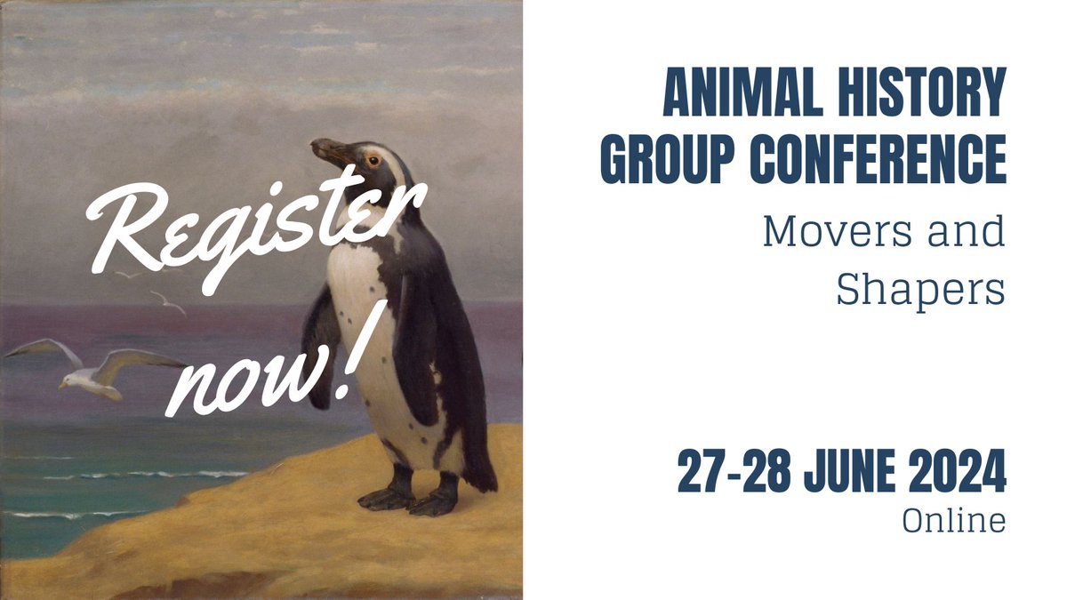 📢Registration is now OPEN for our Summer Conference!

We have a fabulous programme lined up, including a keynote from Professor Helen Cowie.

See the full programme and register via our website: animalhistorygroup.org/events/summer-…

#AnimalHistory #EnvHist #HistSTM #AgHist
