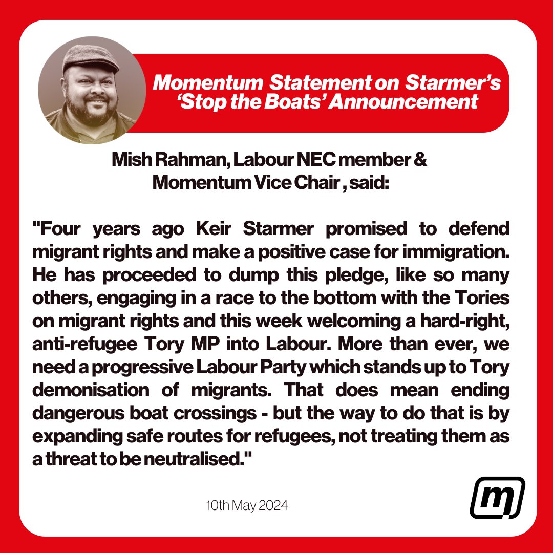 Our response to Starmer's 'stop the boats' announcement 🔽 Where is his humanity?