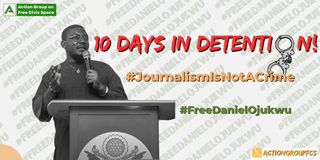 Another day and @PoliceNG continues to stifle #FreePress through arbitrary laws. 10 days on and the @PoliceNG has refused to #FreeDanielOjukwu. His only crime? Exercising his right to #PressFreedom. Injustice to one is an injustice to all. Like, retweet, demand justice!