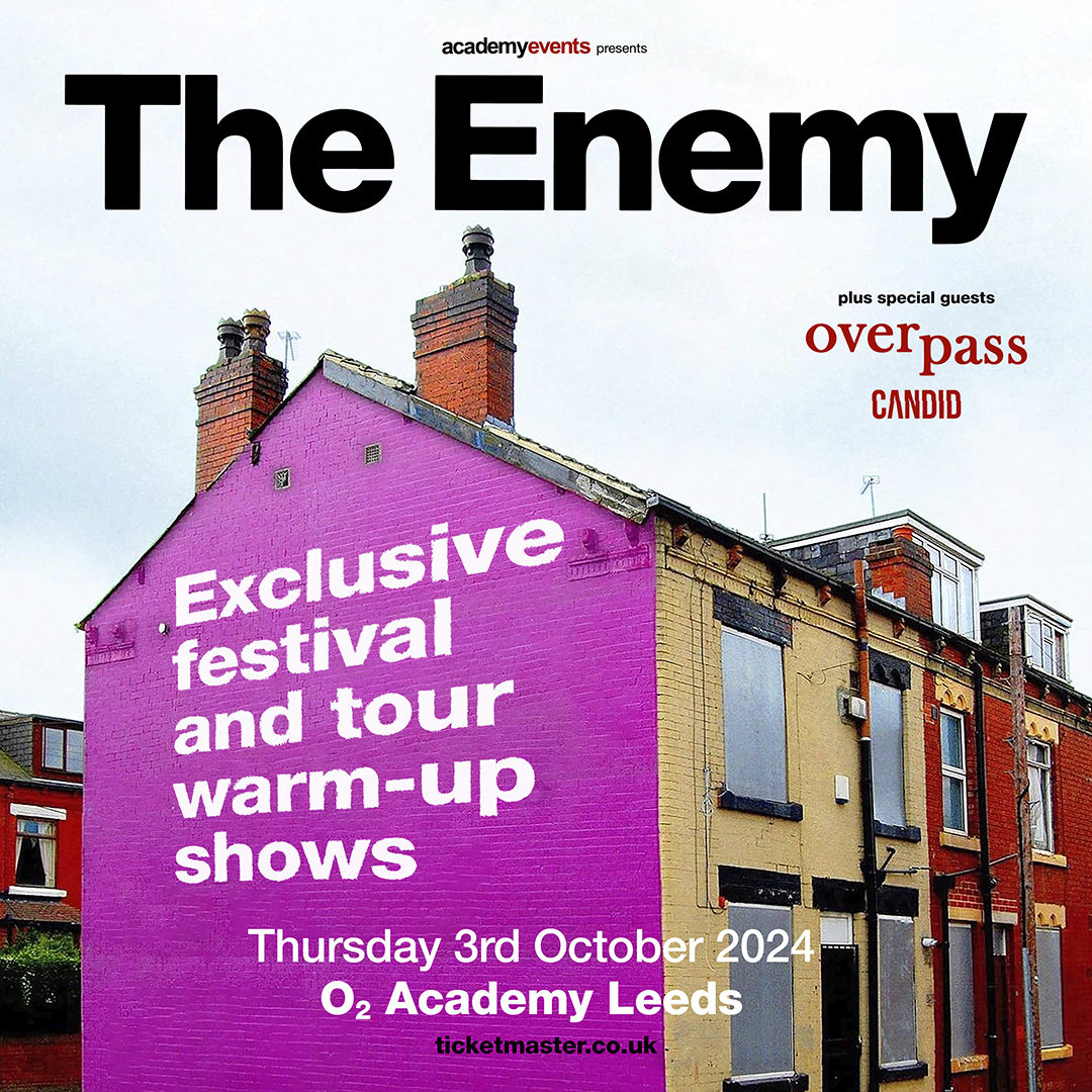 Tickets are on sale NOW for @TheEnemyBand, joining us here on Thu 3 Oct, with special guests @overpass_band and @CandidCov 🎸 Don't miss out on witnessing one of the biggest indie rock bands of their era 👉 amg-venues.com/7YPB50RB7CM