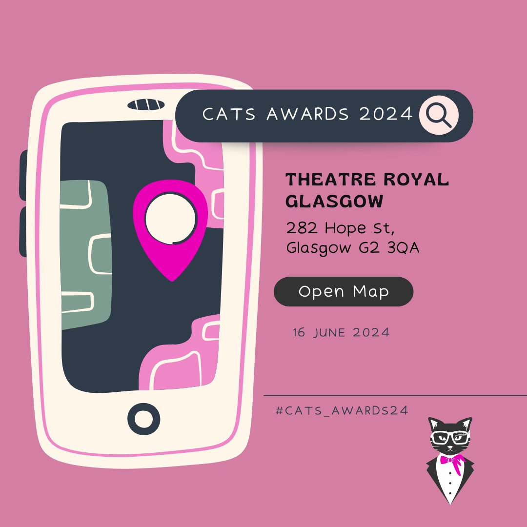 What a venue we have for you this year! CATS 2024 will be held at the Theatre Royal Glasgow - 16 Jun. Tickets will be on sale soon - save the date! #ExcitingNews #ohwhatavenue #locationlocationlocation #BeThere