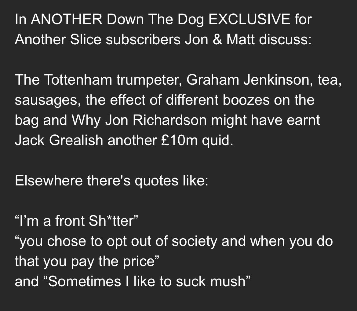 🚨NEW ANOTHER SLICE EP🚨 If you want even more @RonJichardson & @mattforde's Down The Dog Subscribe to the LOCK-IN for just £3 on Another Slice! anotherslice.com/downthedog/mus…