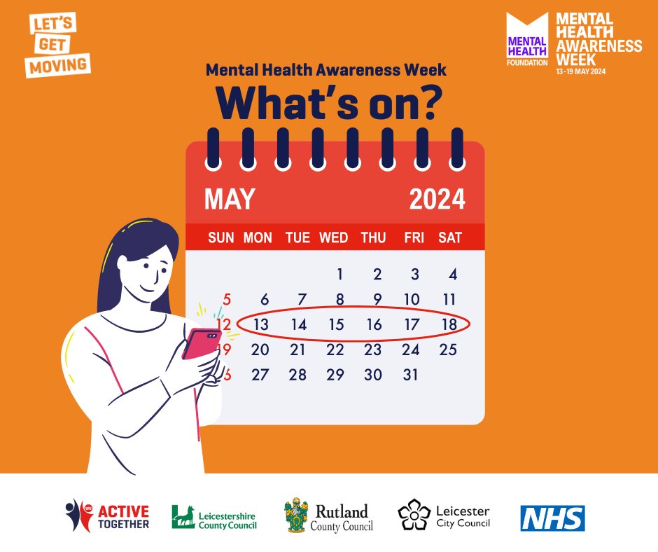 Mental Health Awareness Week takes place next week (Monday 13 May - Sunday 19 May). It's all about moving more for your mental health, there are plenty of opportunities for all ages and abilities. Find out more at: active-together.org/mental-wellbei…

#LetsGetMovingLLR