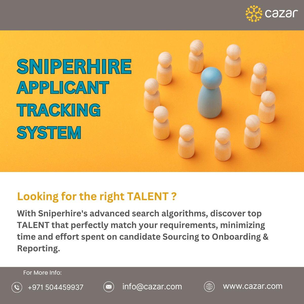 Ready to #revolutionize your #hiring process?

🚀 Experience the #power of streamlined #hiringprocess with the best #ApplicantTrackingSystem - '#SNIPERHIRE'.

For more info / Request a free #demo
Please #CLICK on: cazar.com

#hiring #ATS #recruitmentprocess