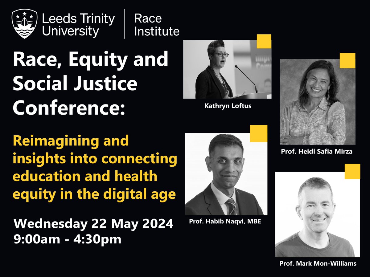 Looking forward to the connecting education and health equity in the digital age panel at the launch of The Race Institute @LeedsTrinity! Have a read of the 4th @ChildoftheNort1 and @CfYoungLives report: 👉bit.ly/3JRtWed Join the waitlist: 🔗bit.ly/3VHMLYk