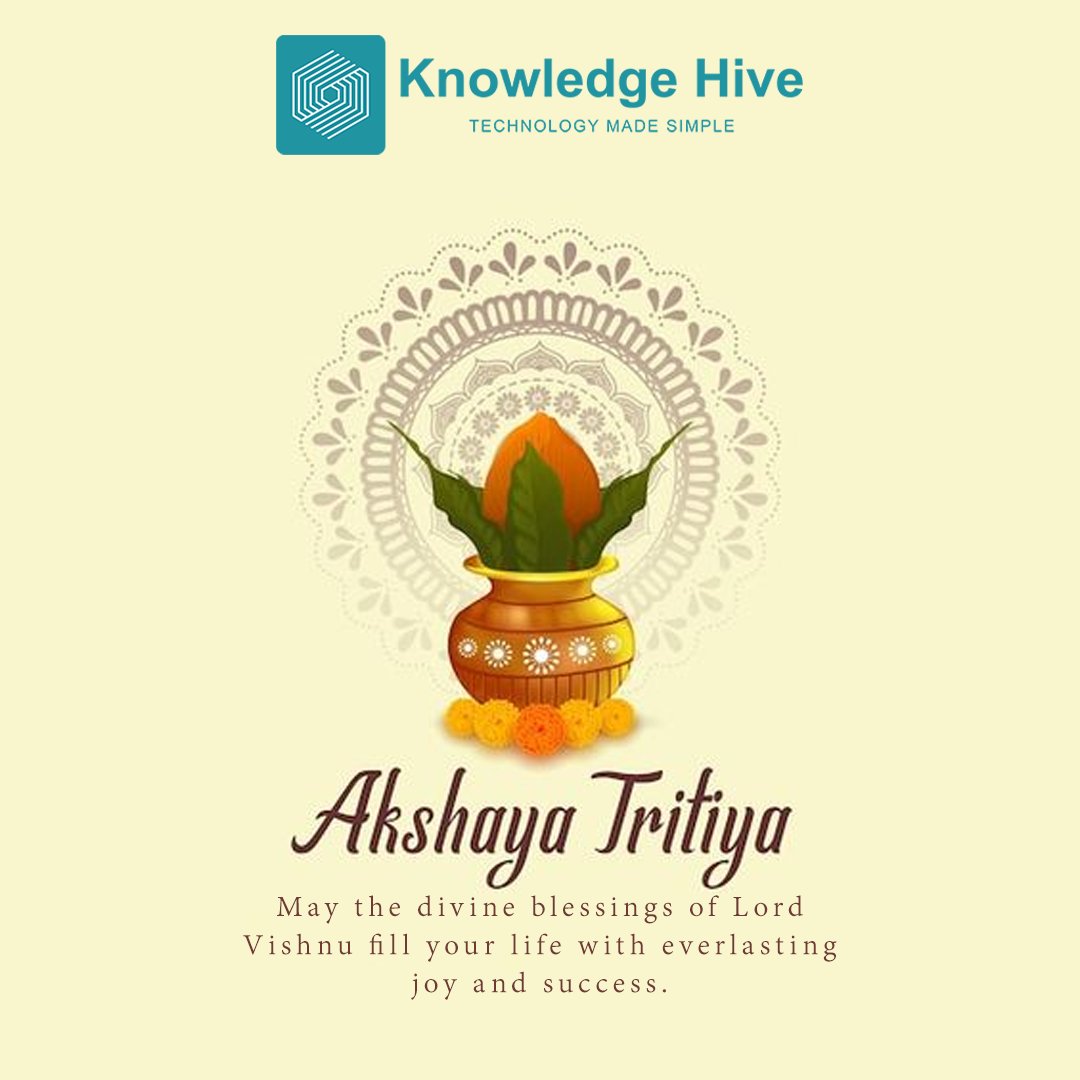 May this Akshaya Tritiya bring you wealth and success that never diminishes, and may your life be filled with eternal prosperity. Happy Akshaya Tritiya!

#akshayatritiya #knowledgehive #happyakshayatritiya