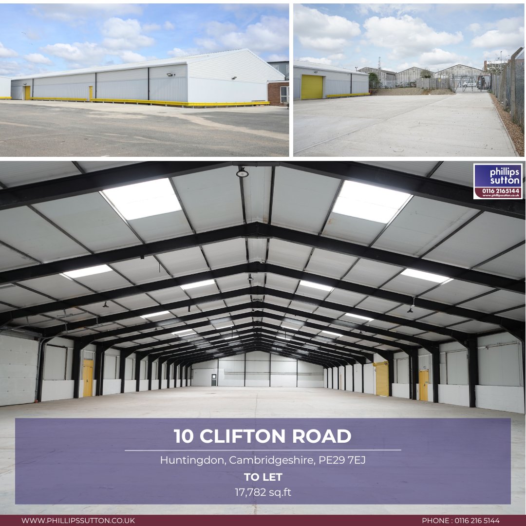 17,782 sq.ft Refurbished Industrial Unit in Established industrial location Available Now To Let! 

📍10 Clifton Road, Huntingdon, Cambridgeshire, PE29 7EJ 

Secure & Gated Yard
Car Parking Roller
Shutter Doors
WC & Kitchenette
5m Eaves 

buff.ly/4bq07Nq
