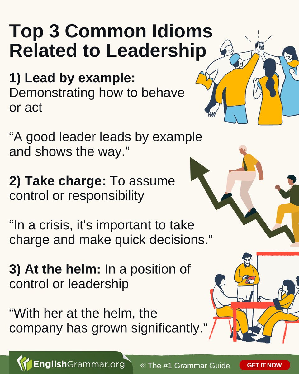 Top 3 Common Idioms Related to Leadership

#vocabulary #writing #amwriting