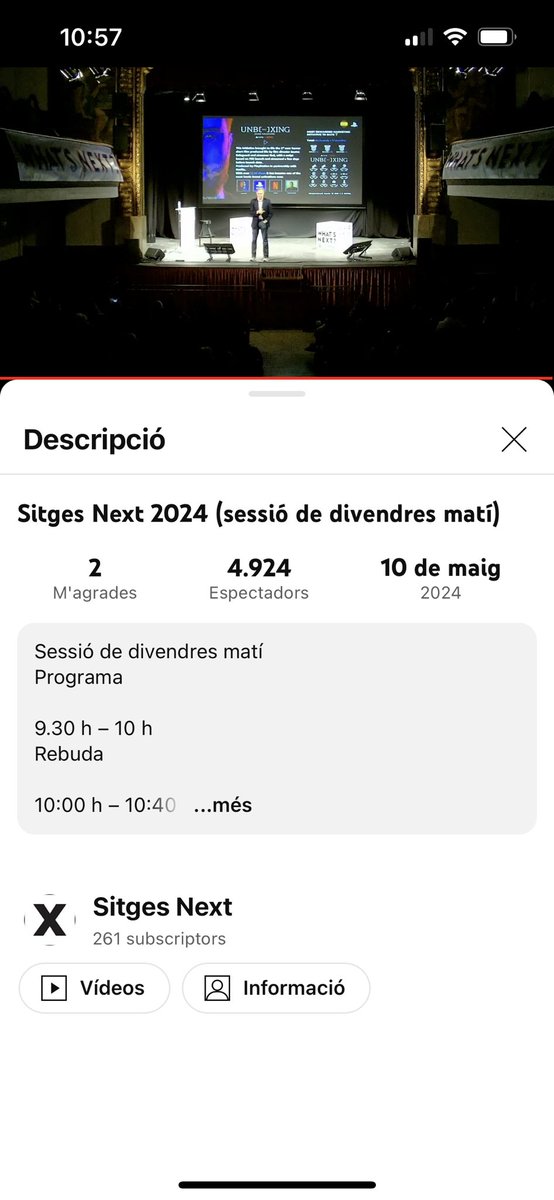 El Teatre del @CasinoPrado, ple a vessar en la segona jornada del #SitgesNext24, avui centrada en la intel.ligència artificial. 💻📱 Podeu seguir-ho en directe per YouTube: 🔗 youtube.com/live/OTYRINdl5…