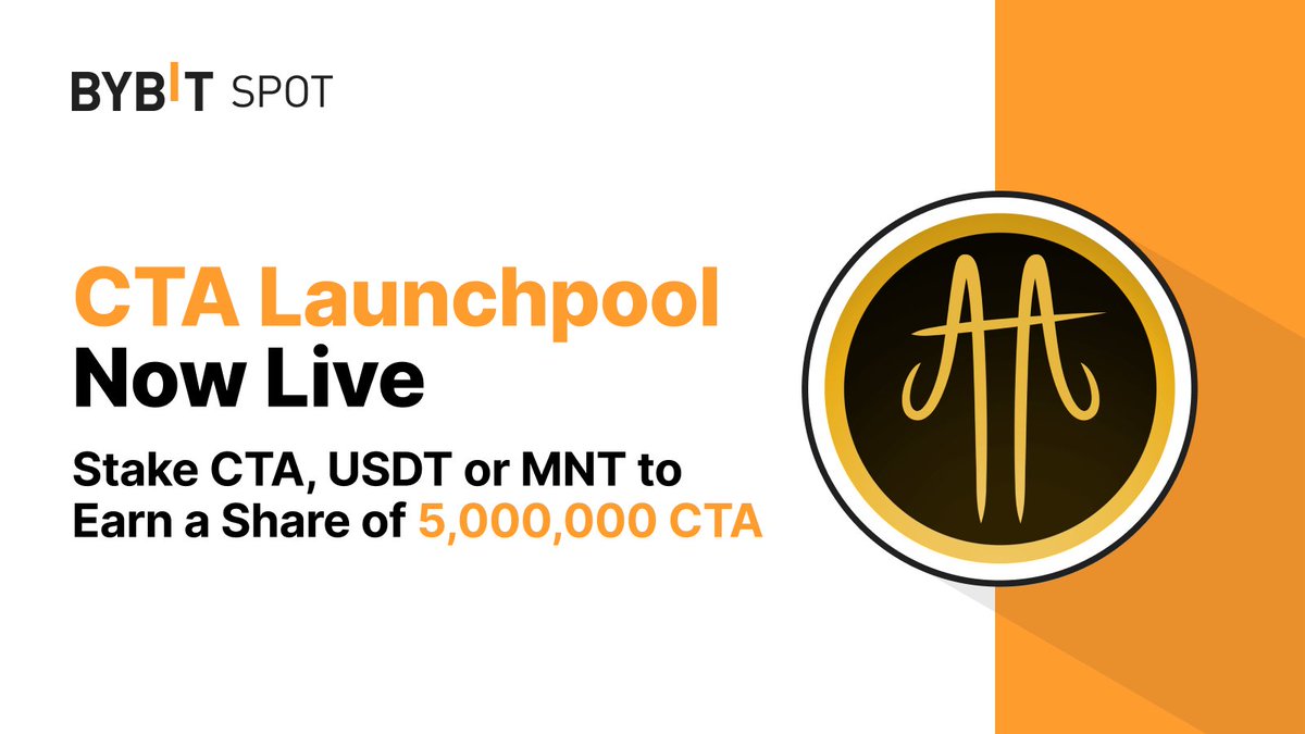 🚀 $CTA Launchpool: Stake $CTA ,$MNT or $USDT to Earn a Share of 5,000,000 $CTA! @CrossTheAges 📆 Event Period: May 15, 2024, 8 AM UTC – May 22, 2024, 8 AM UTC 📈 Stake to Earn: i.bybit.com/OhE0abC #TheCryptoArk #BybitTrading