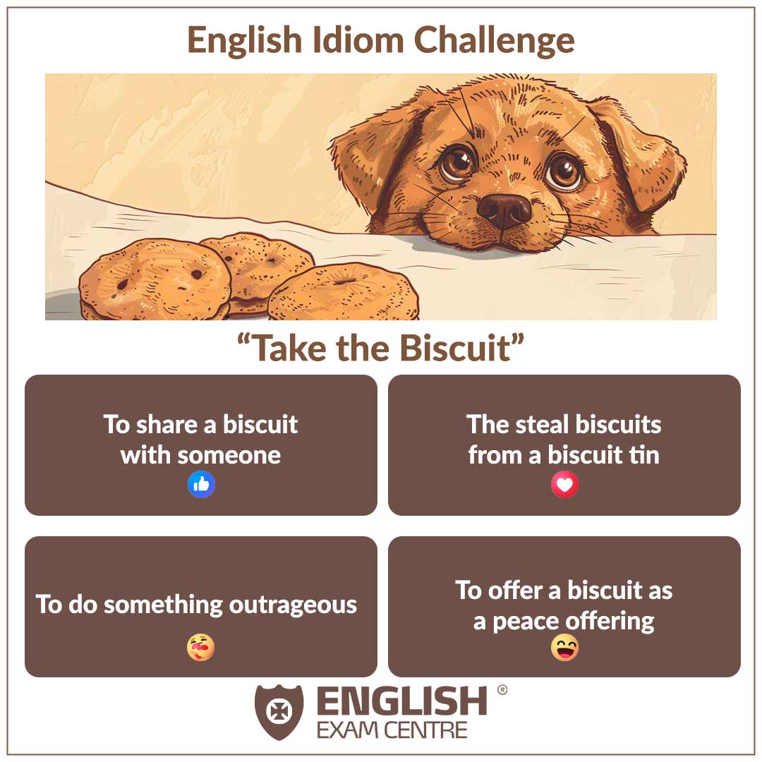 How well do you know your English idioms? ?? Test your knowledge with our fun language challenge! ???? Use the correct emoji to vote for your answer. ?? #LanguageChallenge #EnglishExpressions #TestYourKnowledge