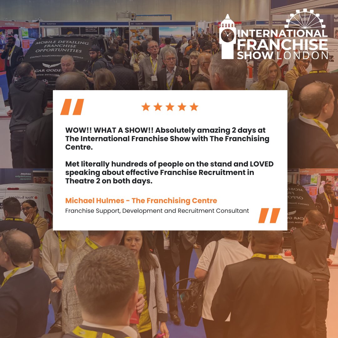 ⭐TESTIMONIAL⭐ 

Here's another fantastic testimonial we received from The International Franchise Show last month. It's incredible to see how the show impacted so many people! Here's some more info if you're interested in exhibiting for next year: thefranchiseshow.co.uk/why-exhibit #IFS25