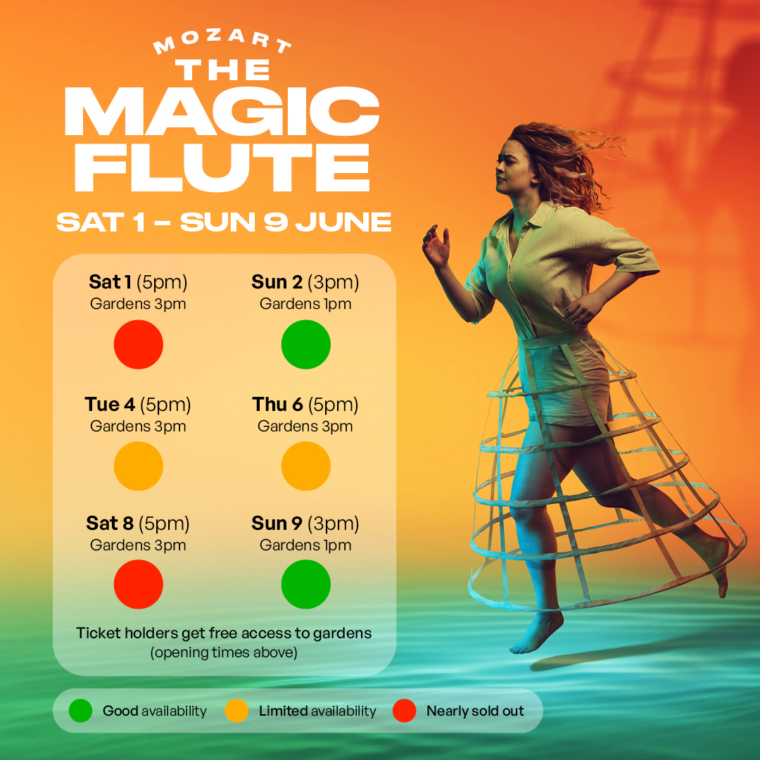 Best ticket availability for The Magic Flute🚦 Book for a magical evening of music with a new production of Mozart's masterpiece, designed and directed by Melly Still, and conducted by Finnegan Downie Dear. Opening 1 June 🎟 nevillholtfestival.com