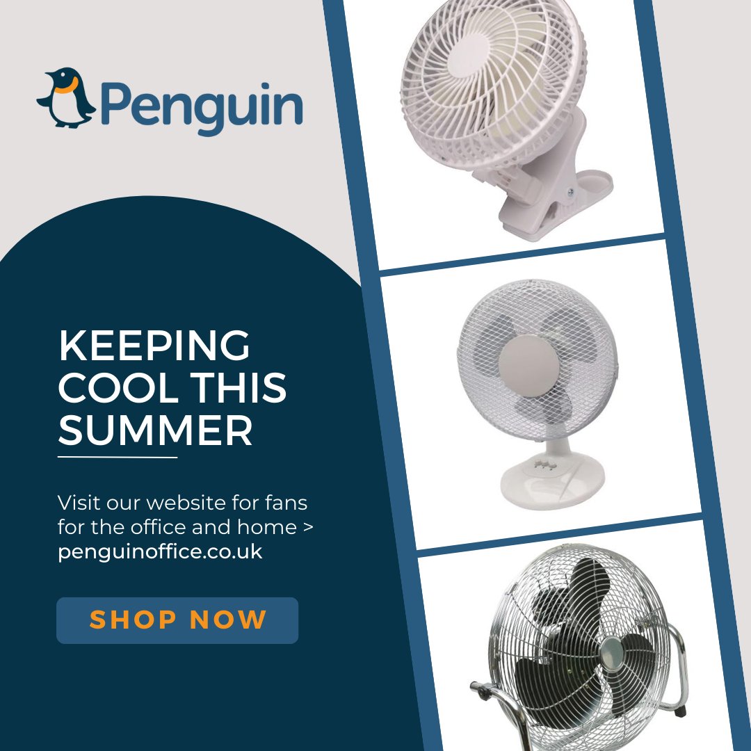 It’s hotting up !!🐧🌞🐧🌞

Penguin Office Supplies can help keep your staff cool this summer with some great deals on fans. 

Visit our website which makes ordering so easy. You can even track your order too> penguinoffice.co.uk/category/facil…

#worcestershirehour #workplacesupplies