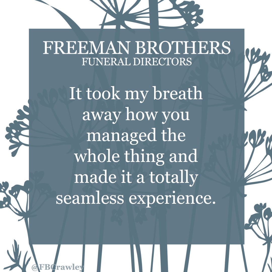 What a lovely piece of feedback to receive from a family we served last month! We're so pleased that they were comforted and overawed by the service they received. #FeedbackMatters #FridayFeedback