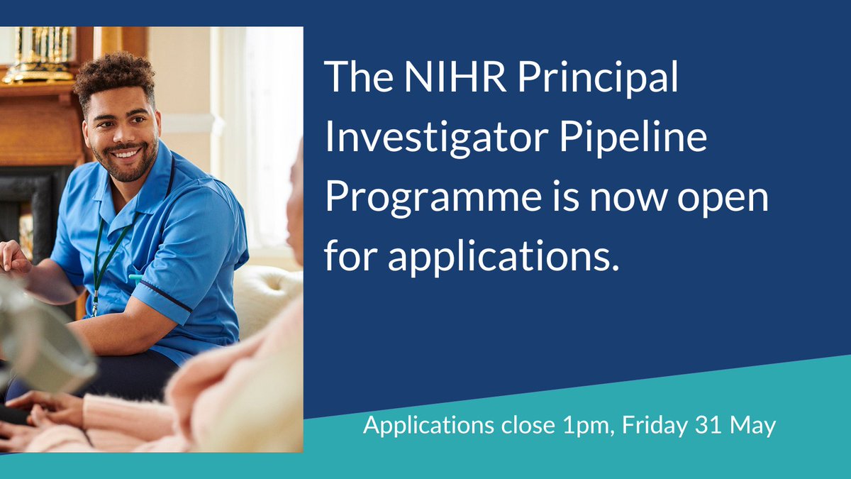 Are you a research nurse or midwife looking to advance your career? The NIHR Principal Investigator Programme, cohort 2 is now open for applications and closes Friday 31 May at 1 pm.