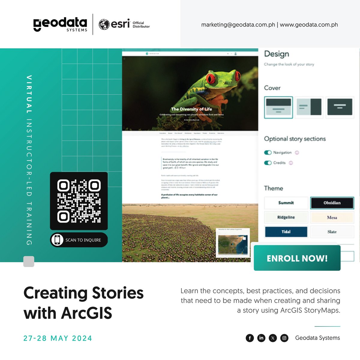 Boost your visual storytelling with our #GISTraining! Learn to create engaging ArcGIS StoryMaps. Ideal for those aiming to inform and engage. Enroll now! geodatasystems.info/gis-training-s…