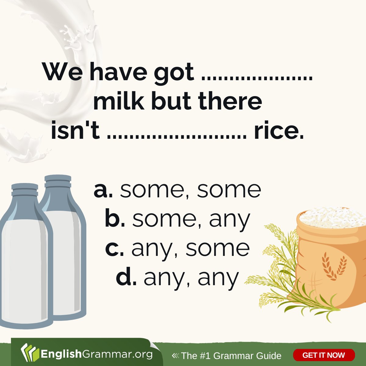 Tell us your answer!

Find the right answer here: englishgrammar.org/countable-and-…

#grammar #writing #amwriting