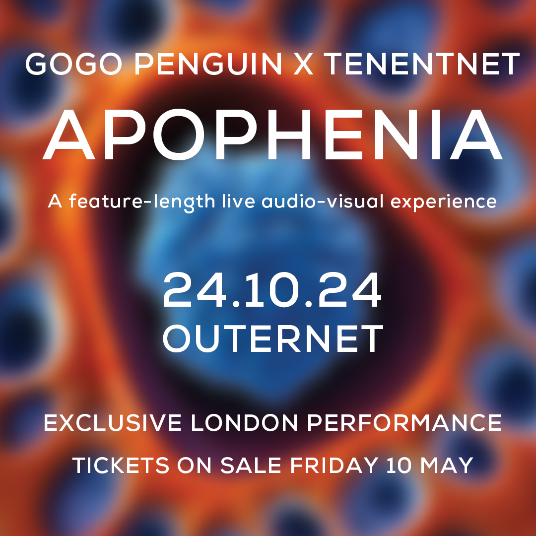 ON SALE: @GoGo_Penguin and @tenentnet are teaming up to take their collaborative show Apophenia, a feature-length live audio-visual experience, to London's @OuternetGlobal in October 🎉 Bag tickets 👉 livenation.uk/K4aS50RvufC