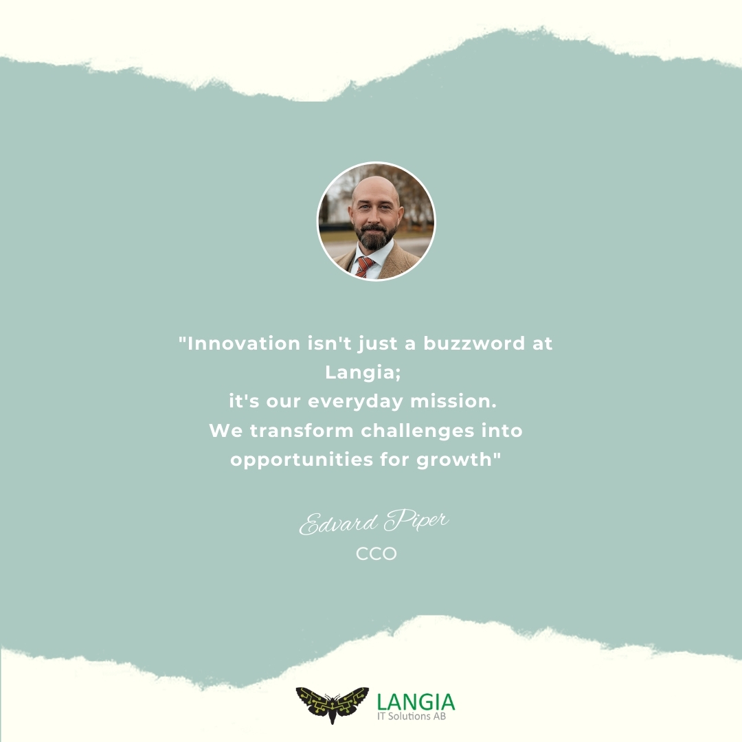 ''Innovation isn't just a buzzword at Langia; it's our everyday mission. We transform challenges into opportunities for growth.'' - [Edvard Piper], CCO at Langia 

hubs.ly/Q02sRVMg0

#InnovationDaily #Langia #ExpertInsights #quote #sap #sapcommerce #ecommerce #innovation
