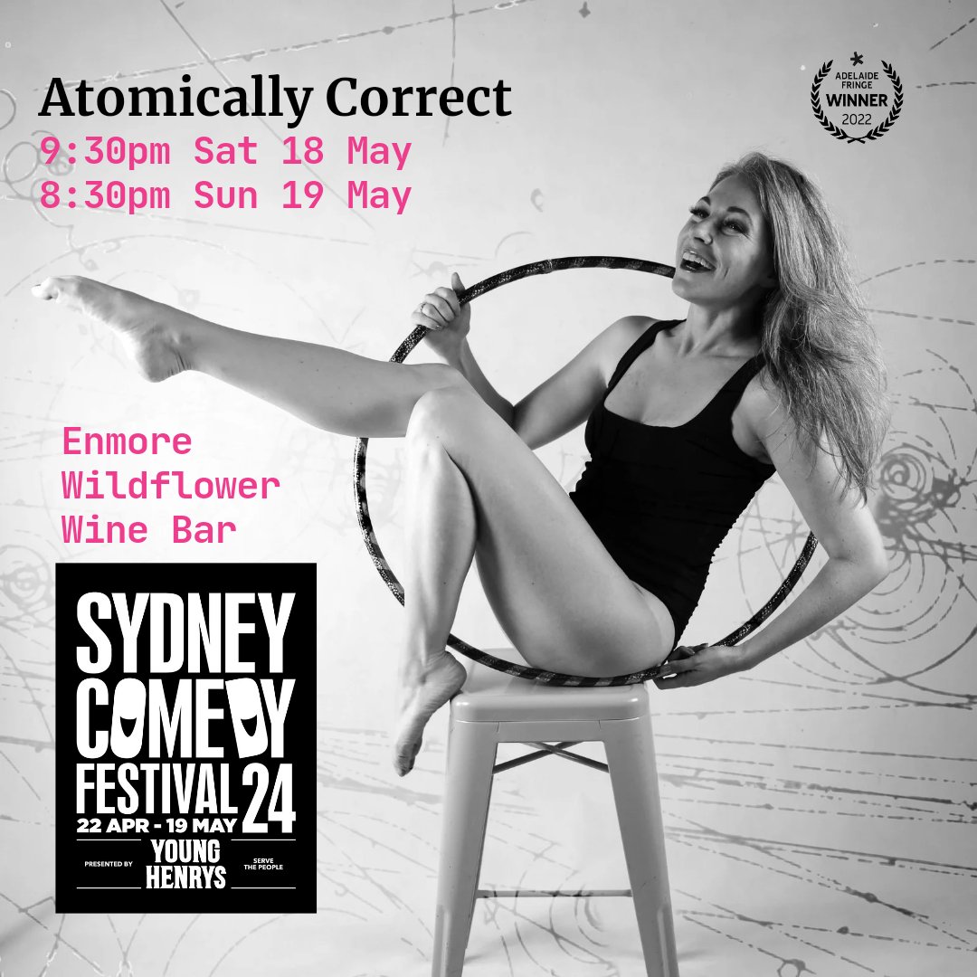 Calling all nerds, dorks and the curious... come hang out with me (described as Dr Karl meets Barbie) next weekend - there will be puns, jabs at the patriarchy, yoga and quantum physics!! 
Tix: sydneycomedyfest.com.au/event/rachel-r…