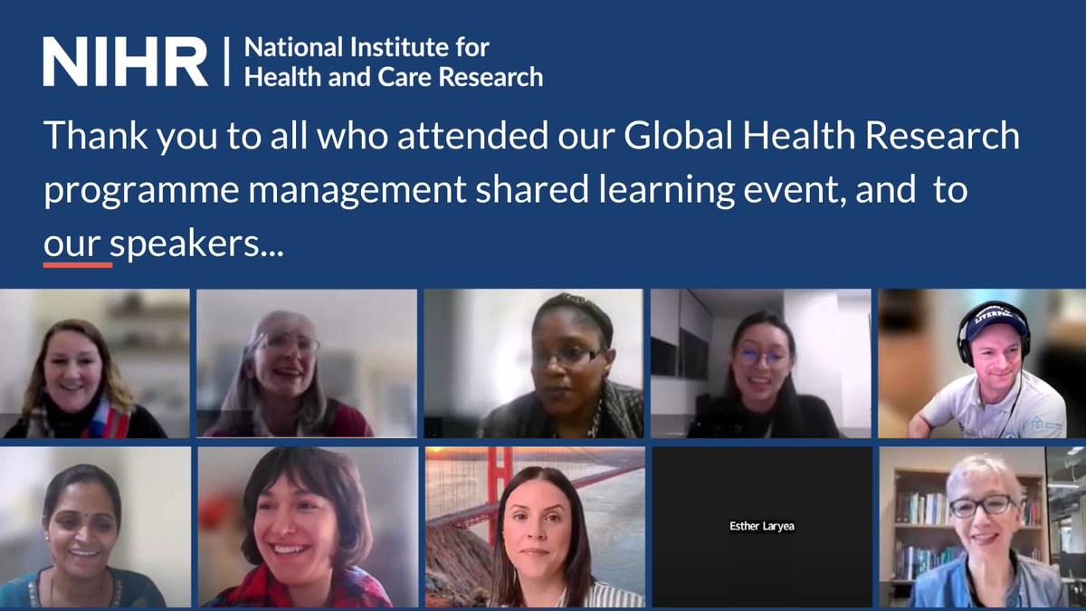 Thank you to all who attended our recent Global Health Research programme management shared learning event.

It was great to hear about your experiences – the challenges and successes – of managing GHR projects.

For anyone unable to join, watch the event: youtube.com/watch?v=0coup4…