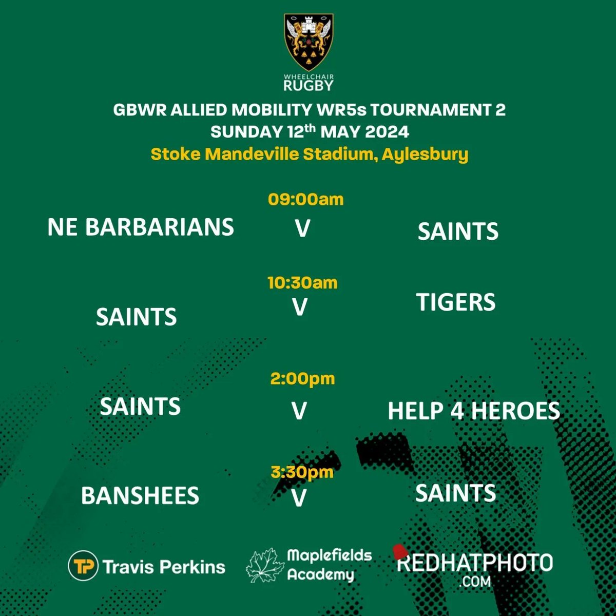 Sunday sees our Saints Wheelchair Rugby Team take on Rnd 2 of <a href="/gbwrnews/">Great Britain Wheelchair Rugby</a> Allied Mobility WR5s. 💪🏐

Join us alongside our Community Partners and Sponsors <a href="/redhatphoto/">Claire Jones</a> <a href="/TravisPerkinsCo/">Travis Perkins</a> <a href="/MaplefieldsAcad/">Maplefields Academy</a> in wishing the team well. #SaintsWheelchairRugby #WR5s #CommunitySupport