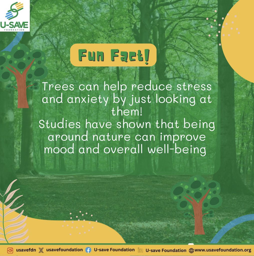 If you’re looking for a simple way to reduce the amount of stress in your life, you might want to go find some trees to hang out under. Trees have the power to significantly decrease your stress levels. 

#treeslovers 
#importanceoftrees
#exploretrees 
#usavefoundation