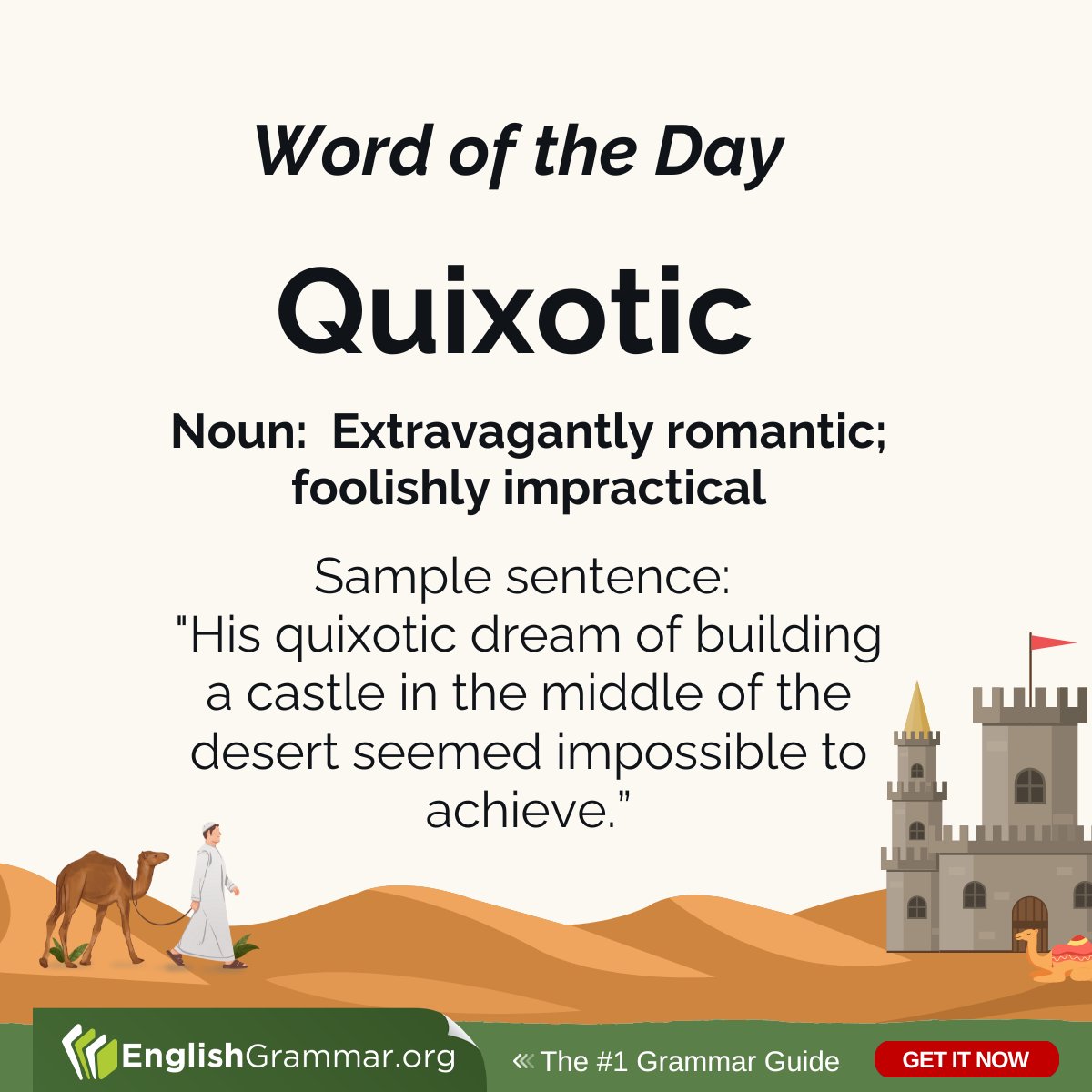 What is quixotic?

#vocabulary #amwriting #writing