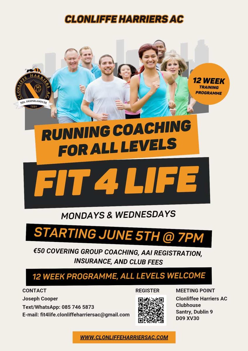 Starting June 5th new Fit4Life group in Santry. Details: clonliffeharriersac.com/want-to-get-fi… @FingalSports @Fingalcoco @DCU @irishathletics @DubAthletics