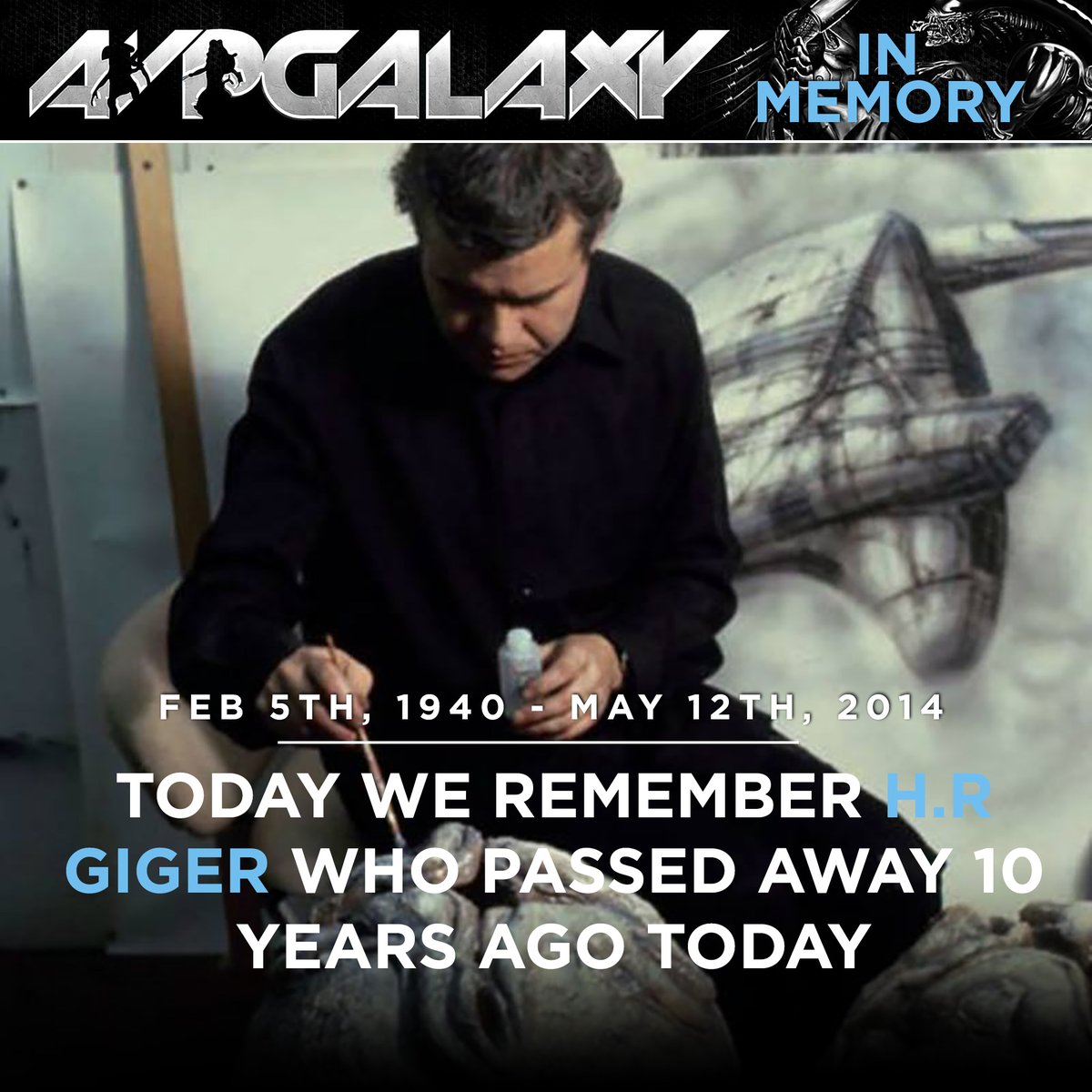 Today, the staff and community of Alien vs. Predator Galaxy are remembering the legendary H.R Giger on the 10th anniversary of his passing. #HRGiger #RIP #InMemory #Alien #Xenomorph #XenomorphXX121