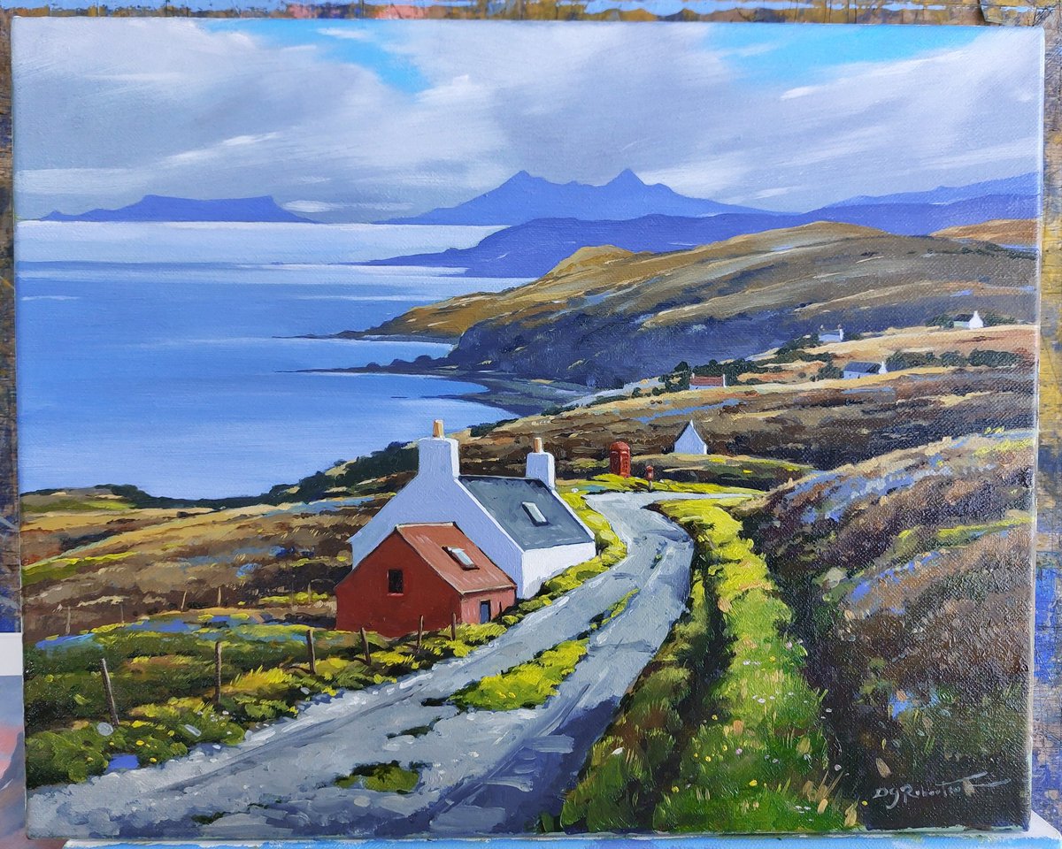 Just finished in (very wet!) Oil paint on linen. 'The Aird Road' on the Isle of Skye. For show at Gallery An Talla Dearg in August. More underway over next few weeks.

#isleofskye 
#hebrides
#Scotland
#scottishislands
#landscapeartist