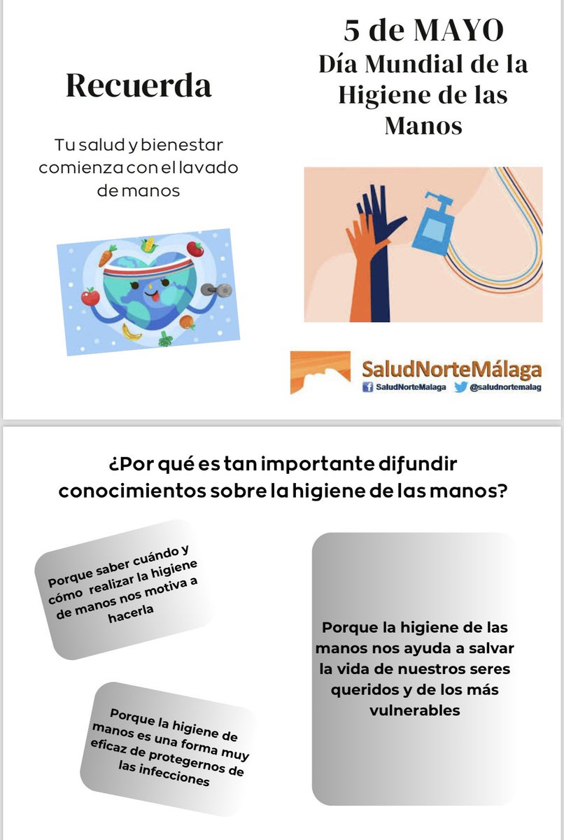 Campaña entorno al día mundial de higiene de manos. #ASNM - Hospital de #Antequera. Lávate las manos. #5Mayo #DiaMundialHigieneManos