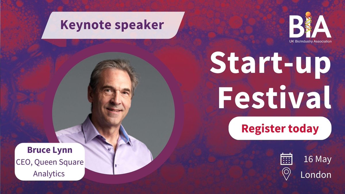 Join us next week on the 📅 16 May for #StartupFestival at 📍 Glaziers Hall ➡️ ow.ly/exBA50RB7Wf Join us for an enlightening keynote address by Bruce Lyn, CEO, @QueenAnalytics