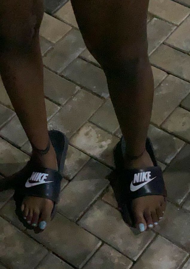 When she wears your oversized slides >>>
