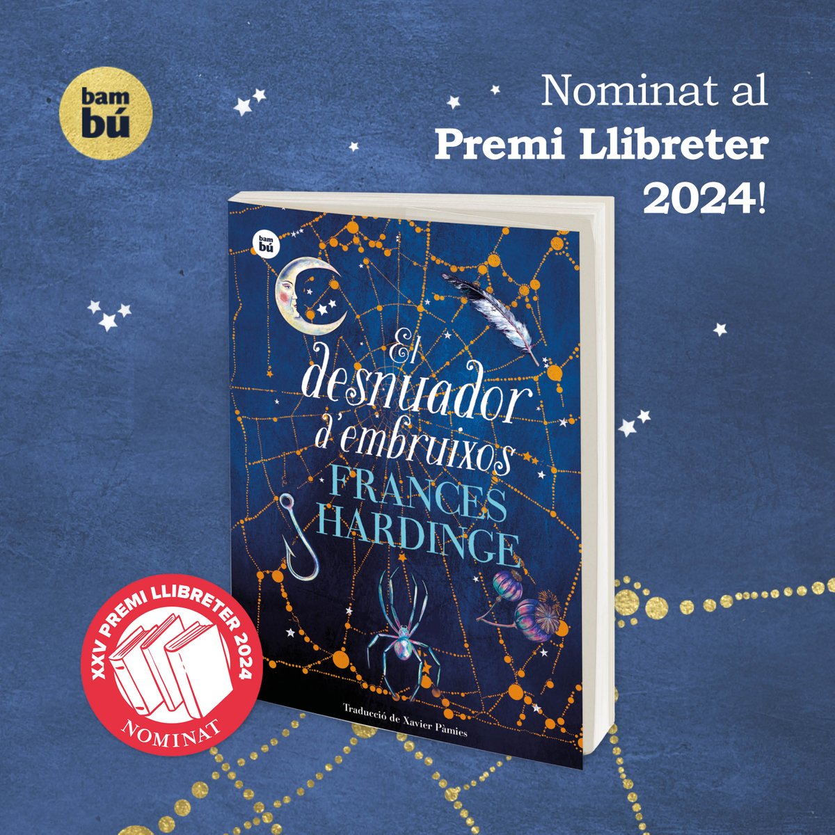 Estem molt contents d'anunciar una nova nominació al <a href="/PremiLlibreter/">Premi Llibreter</a> en la categoria LIJ👉EL DESNUADOR D'EMBRUIXOS #EditorialBambú de <a href="/FrancesHardinge/">Frances Hardinge</a>, traduïda per Xavier Pàmies. Gràcies pel reconeixement <a href="/Llibreterscat/">Gremi de Llibreters de Catalunya</a>!!