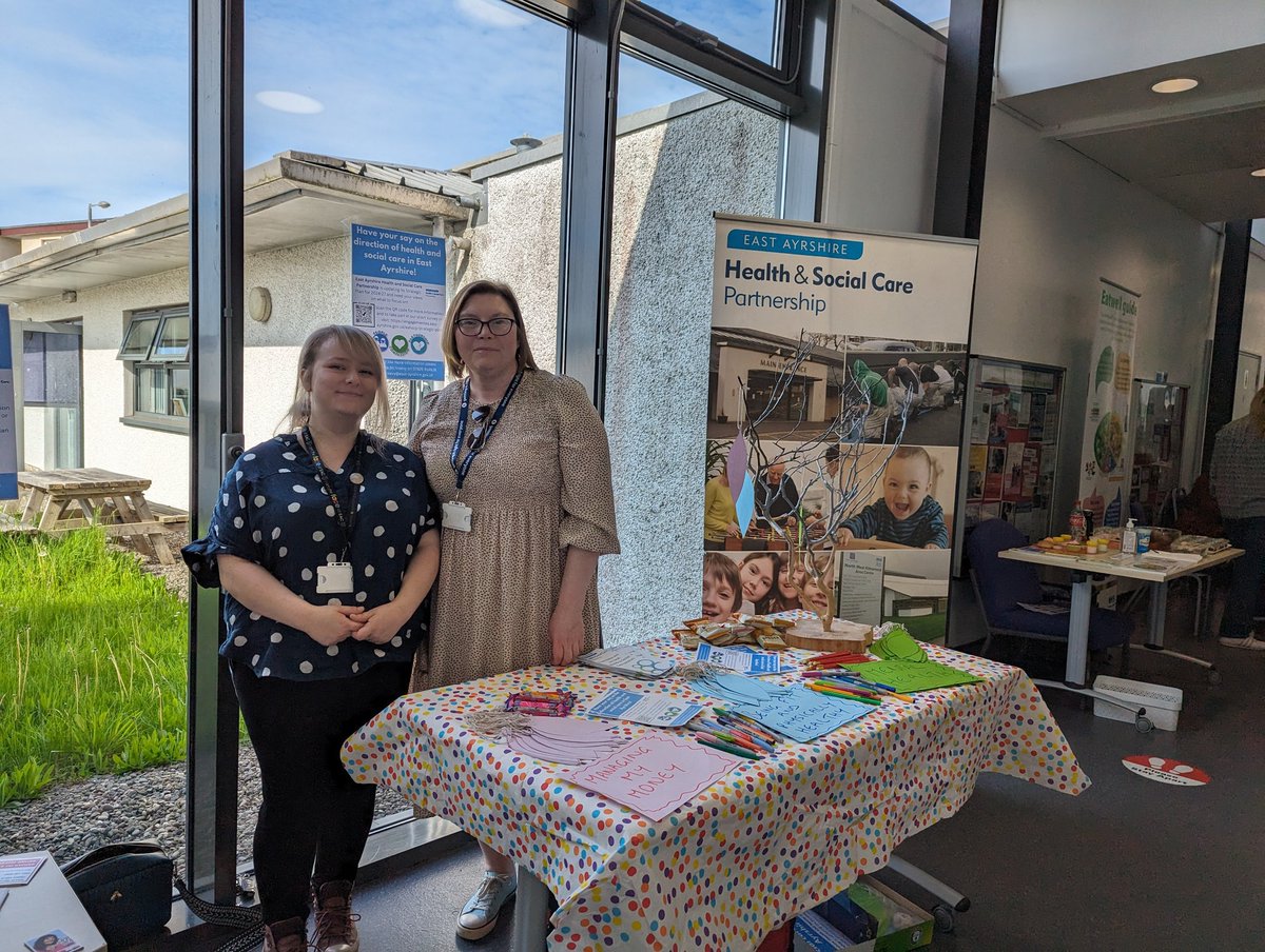 All set up with our @eahscp stall at Learning Disability Week info event discussing all things Strategic Plan! #mentalhealth #keepingfit #managingmoney #learningdisabilityweek