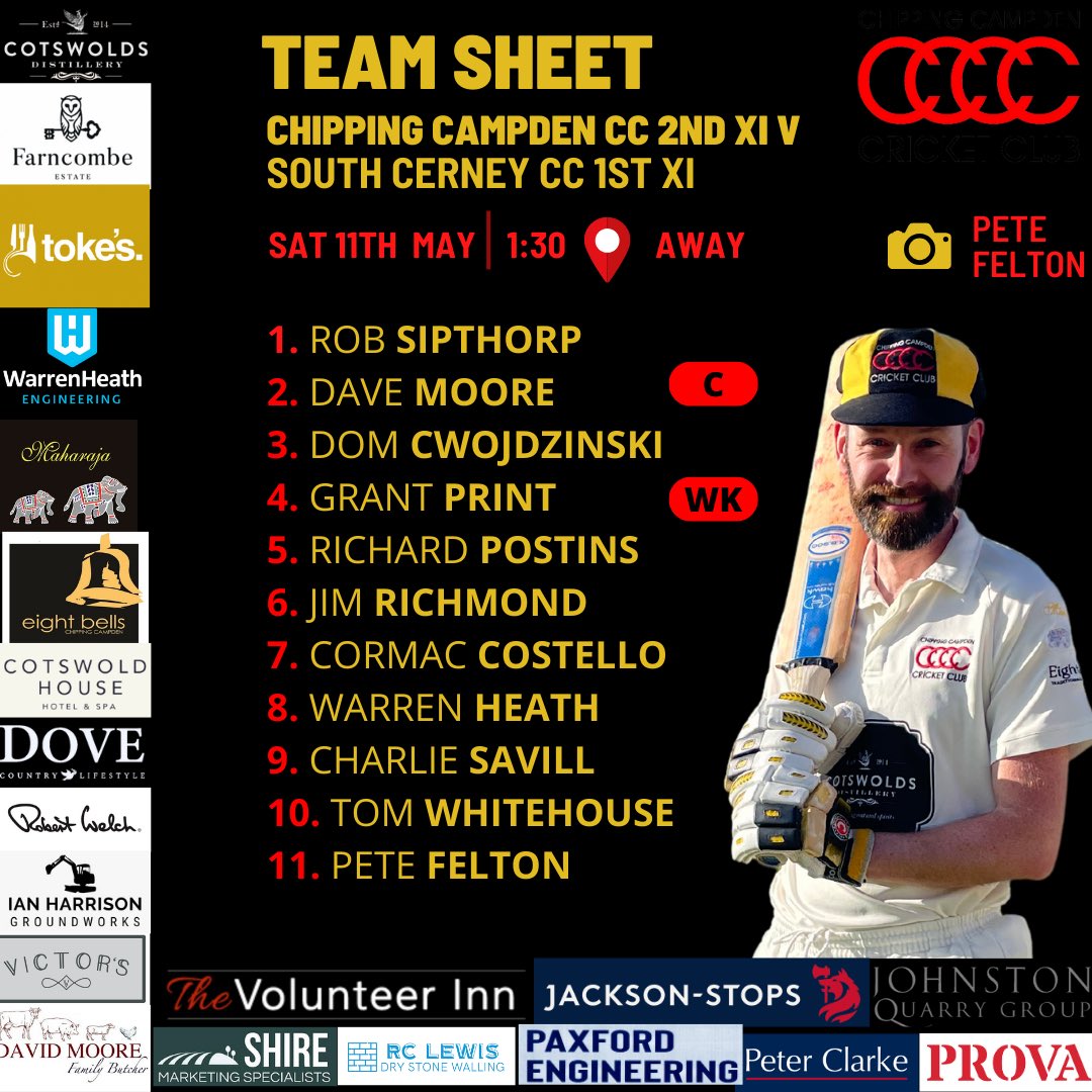 WEEK 2️⃣ TEAM SHEETS 🤩

THE 1STS ARE AT HOME THIS WEEK, IT WILL, NO DOUBT, BE A GOOD GAME AGAINST <a href="/hawkescc1984/">Hawkesbury Cricket Club</a> …! POP DOWN TO SUPPORT &amp; ENJOY THE SUNSHINE ☀️
