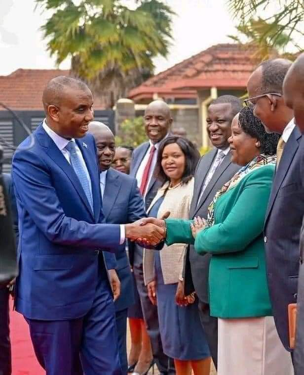 InsightInstitue's tweet photo. #SomaliParadox of #Handshakes : The difference between when @SomaliPM @HamzaAbdiBarre receives @UNSomalia envoy, @CatrionaLaing1 at @TheVillaSomalia , and when @HamzaAbdiBarre receives a female official in #Kenya. https://t.co/sL6GztHa7i