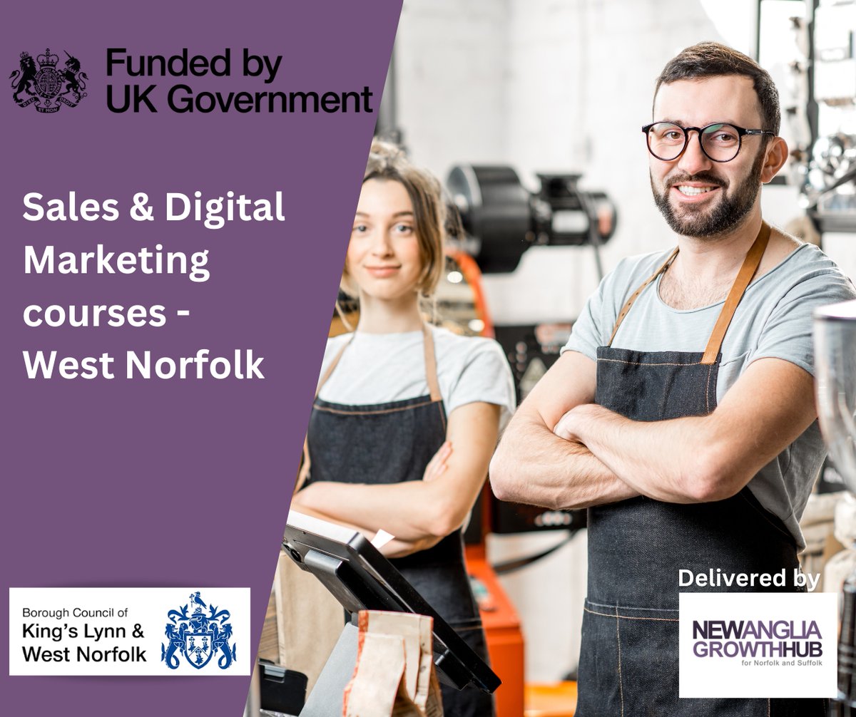 New Anglia Growth Hub (@angliahub) on Twitter photo 📌 Hello #WestNorfolk businesses, we're looking forward to holding our #sales & #digitalmarketing courses this month!
6 courses, starting on Monday 13 May. They are normally ÂŁ100s so don't miss out.
BOOK > eventbrite.co.uk/o/new-anglia-g…
<a href="/WestNorfolkBC/">WestNorfolkBC</a>. #ukspf <a href="/KingsLynnLive/">King's Lynn Live</a> 📌 Hello #WestNorfolk businesses, we're looking forward to holding our #sales & #digitalmarketing courses this month!
6 courses, starting on Monday 13 May. They are normally ÂŁ100s so don't miss out.
BOOK > eventbrite.co.uk/o/new-anglia-g…
<a href="/WestNorfolkBC/">WestNorfolkBC</a>. #ukspf <a href="/KingsLynnLive/">King's Lynn Live</a>