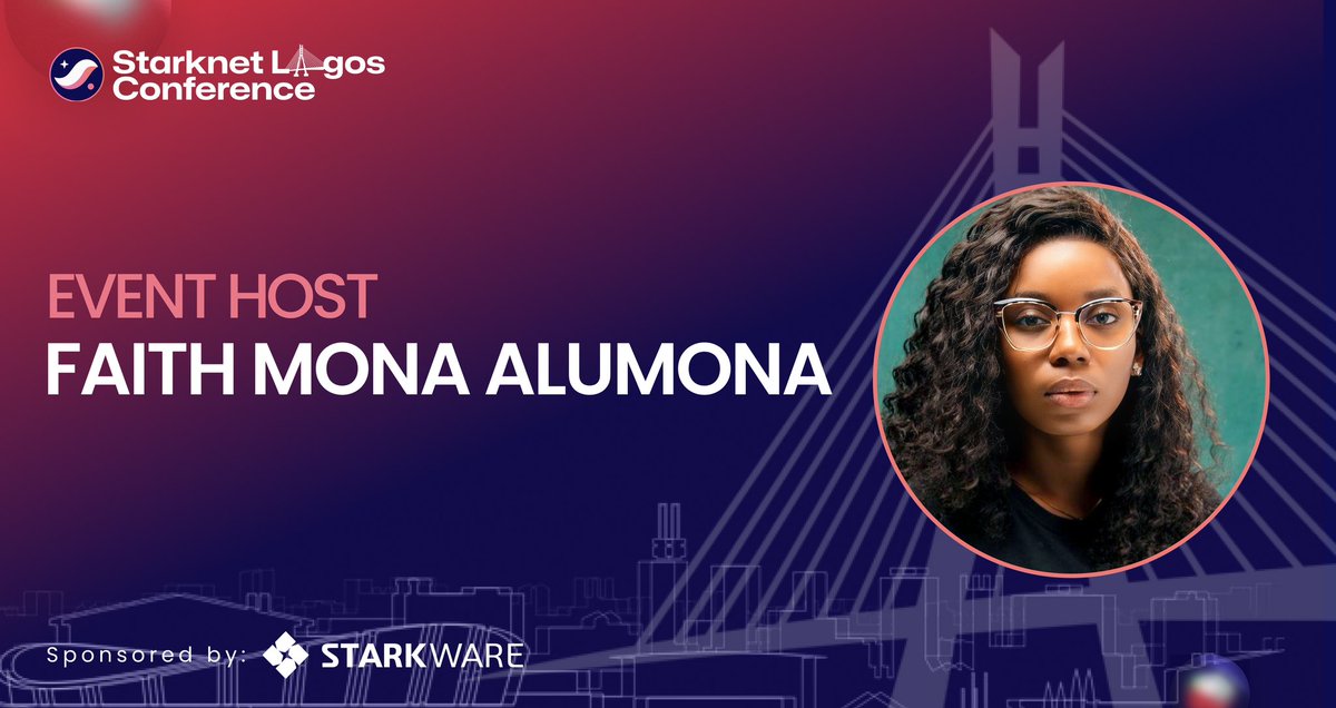 We're excited to have Faith Mona as our event host! A key connector in the Web3 space, Mona is renowned for hosting impactful events that bring together experts and enthusiasts. Join us for #StarknetLagosCon this Saturday!