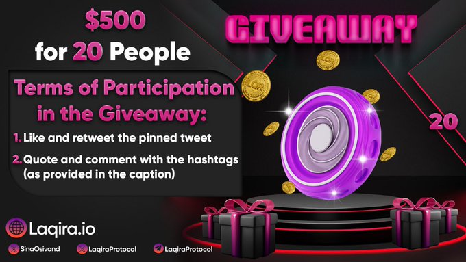 🏆 $500 Giveaway for 20 People 🏆 To Participate in the Giveaway: Click on the link below. 👍Like and retweet the tweet. ☁️ Quote and comment with the hashtags: #LaqiraProtocol #LQR #Giveaway #GitHub #Bitcoin @BNBCHAIN #BNB 👇👇👇👇👇 x.com/laqiraprotocol… ☝️☝️☝️☝️☝️ The