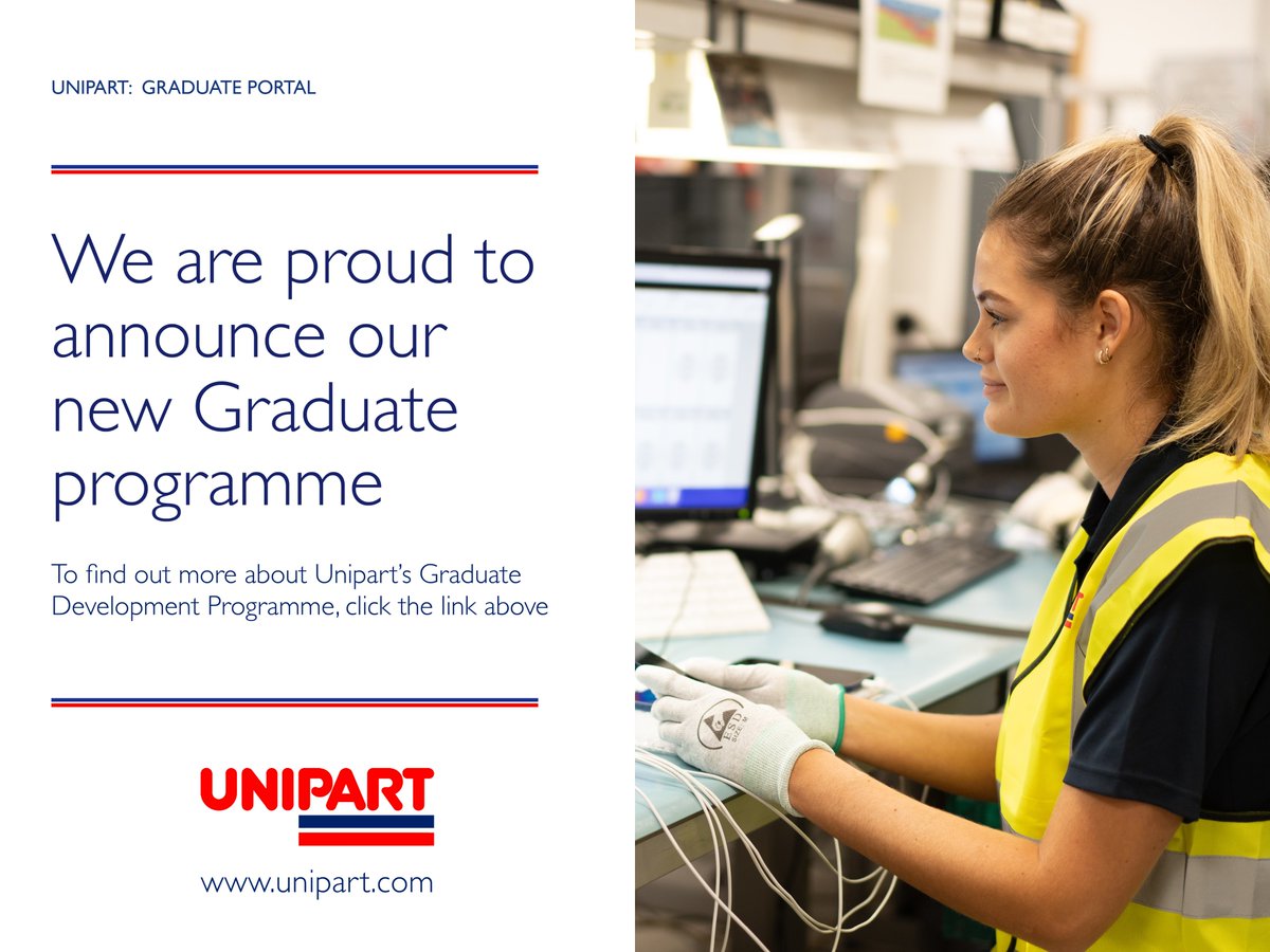 We are delighted to announce that Unipart's new graduate programme is now live.

At Unipart, we offer graduates innovative and transformational opportunities with unrivalled award-winning environmental and safety credentials.

Find out more here: unipart.career-portal.co.uk/application/