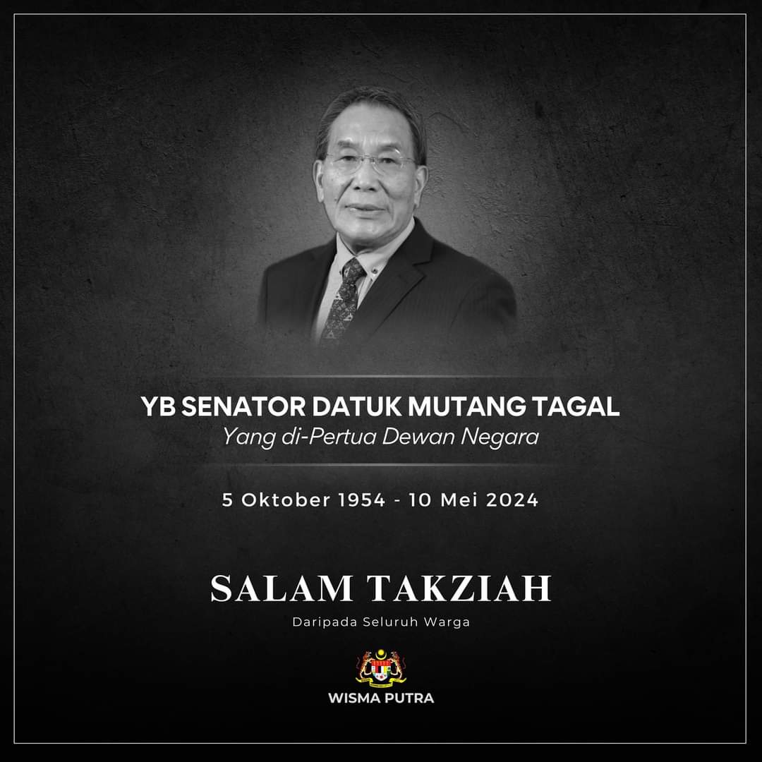 Salam takziah buat keluarga mendiang YB Senator Datuk Mutang Tagal, Yang di-Pertua Dewan Negara. #WismaPutra #Belasungkawa