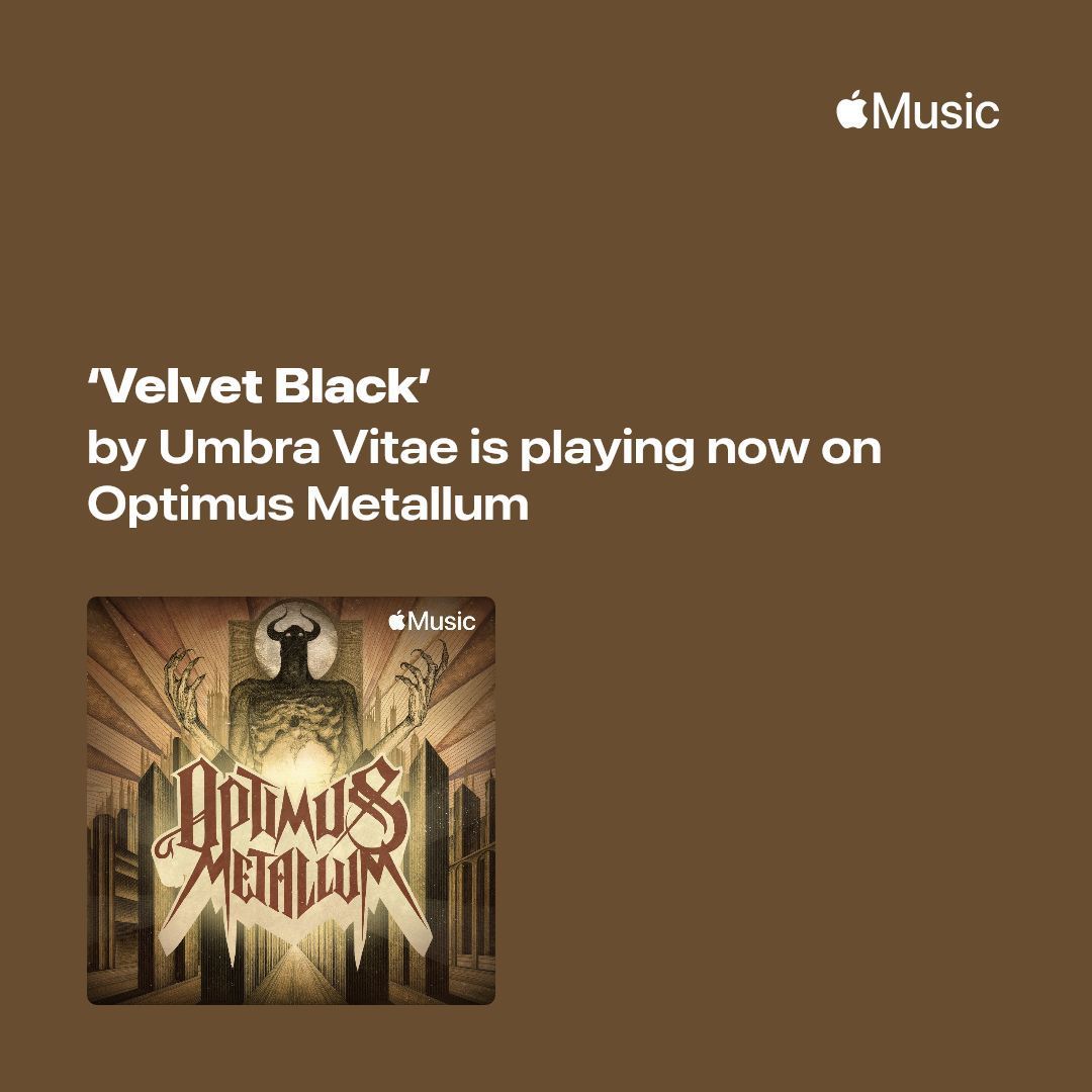 'Velvet Black' by Umbra Vitae is playing now on Optimus Metallum on Apple Music! Listen here: music.lnk.to/NdeeRj #UmbraVitae #VelvetBlack #AppleMusic #Deathwishinc