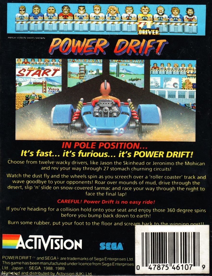 POWER DRIFT: In 1989 gamers drove karts around crazy courses as one of twelve racers. An excellent Commodore 64 port of the 1988 Sega arcade game this was also released for other formats, did you ever reach the extra stages?? #retrogaming #80s #Arcade #Sega #C64 #Amiga #gaming