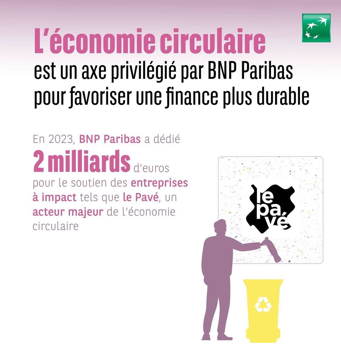 Fière que @BNPParibas soutienne l’économie circulaire quand tout est à construire et justifie de financer un écosystème (inéluctablement) en devenir👌#BCircular♻️ absolument !