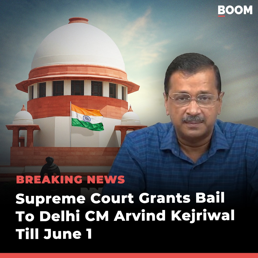 #BreakingNews | #SupremeCourt said it is giving Delhi CM #ArvindKejriwal interim bail till June 1.