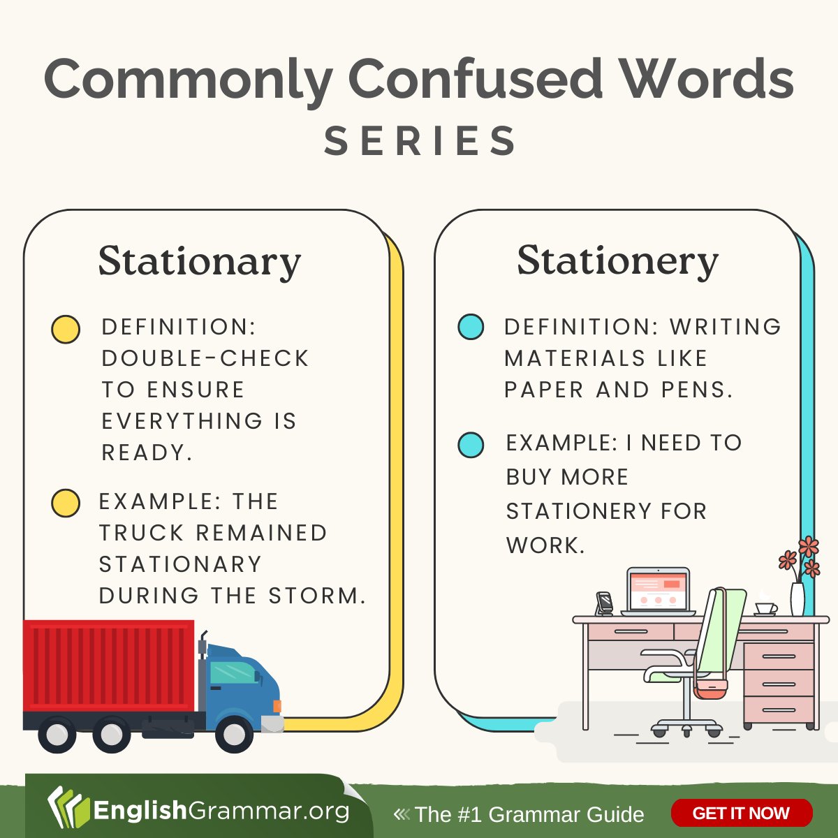 Stationary vs. Stationery

#vocabulary #amwriting #writing